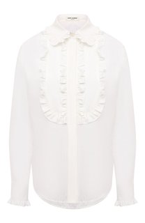 Блузка из хлопка и шелка Saint Laurent
