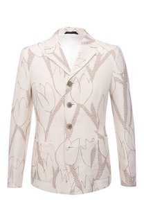 Пиджак из хлопка и льна Giorgio Armani