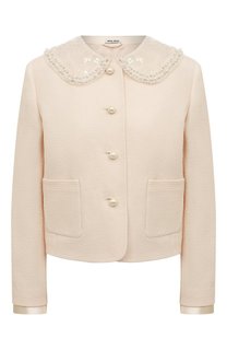 Жакет из шерсти и шелка Miu Miu