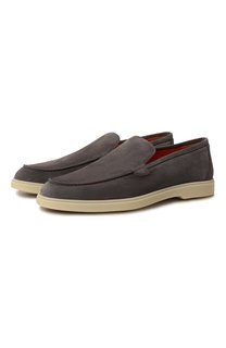 Замшевые лоферы Santoni