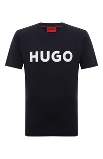 Хлопковая футболка HUGO