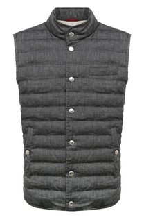 Жилет изо льна и хлопка Brunello Cucinelli