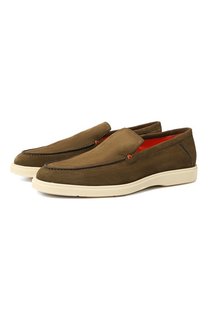 Замшевые лоферы Santoni