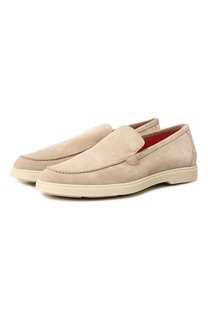 Замшевые лоферы Santoni