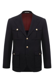 Пиджак из шерсти и шелка Brunello Cucinelli