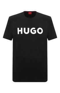 Хлопковая футболка HUGO