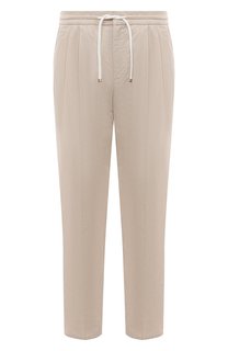 Брюки изо льна и хлопка Brunello Cucinelli