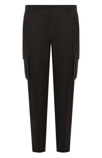 Брюки-карго из шерсти и льна Corneliani