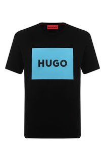 Хлопковая футболка HUGO