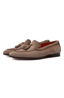 Замшевые лоферы Santoni