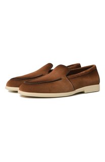 Замшевые лоферы Santoni