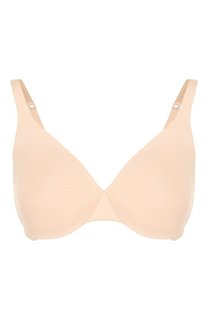 Однотонный хлопковый бюстгальтер с кружевной отделкой La Perla
