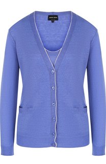 Кардиган из смеси льна и кашемира Giorgio Armani