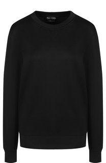 Однотонный пуловер из смеси хлопка и шелка Tom Ford