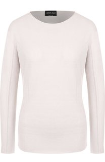Однотонный пуловер из смеси шерсти и кашемира Giorgio Armani
