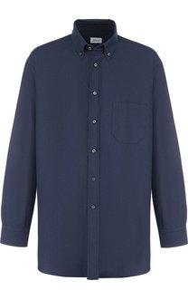 Хлопковая рубашка с воротником button down Brioni