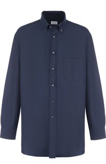 Хлопковая рубашка с воротником button down Brioni