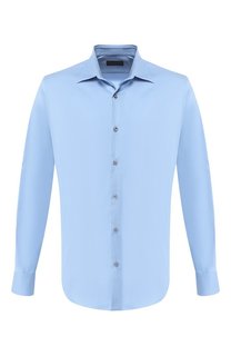 Хлопковая рубашка с воротником кент Prada
