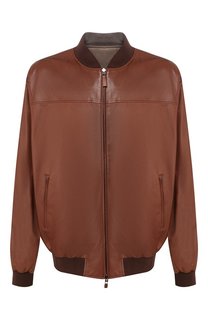 Кожаный бомбер Brioni