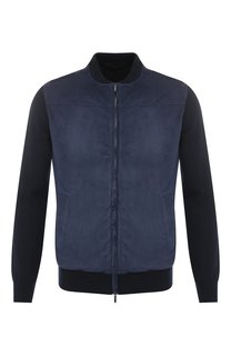 Кашемировый кардиган с кожаной отделкой Loro Piana