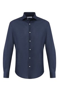 Хлопковая рубашка с воротником акула Loro Piana