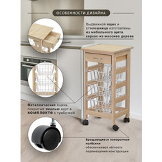 Тумба Мебелик с ящиком и корзинами лак