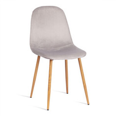 Стул TetChair Breeze (mod 4724) вельвет/металл 44x53x87 см Light grey (светло-серый) HLR14 / натуральный