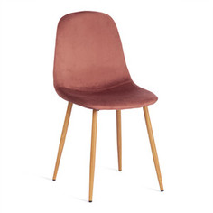 Стул TetChair Breeze (mod 4724) вельвет/металл 44x53x87 см Coral (коралловый) HLR44 / натуральный