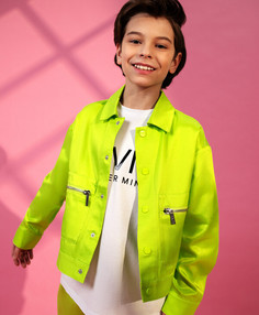 Куртка легкая текстильная лаймовая для мальчика Gulliver (110)