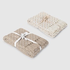 Плед хлопковый Homelines textiles point 180x200 см beige
