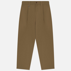 Мужские брюки SOPHNET. High Twisted Washer Cotton Serge 1Tuck Wide Tapered, цвет бежевый, размер M