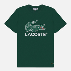 Мужская футболка Lacoste Signature Print, цвет зелёный, размер M