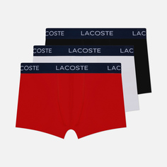 Комплект мужских трусов Lacoste Underwear 3-Pack Iconic Waist Logo, цвет комбинированный, размер M