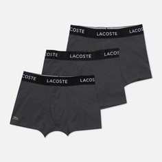 Комплект мужских трусов Lacoste Underwear 3-Pack Iconic Waist Logo, цвет серый, размер XXL