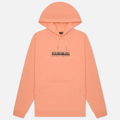 Мужская толстовка Napapijri Box Hoodie Loose Fit, цвет розовый, размер M