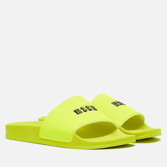 Мужские сланцы MSGM Micrologo Pool Slide, цвет жёлтый, размер 43 EU