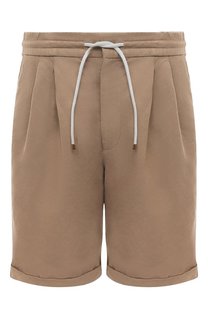 Шорты изо льна и хлопка Brunello Cucinelli