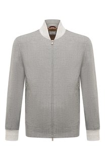 Бомбер изо льна и шерсти Brunello Cucinelli