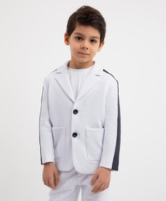 Пиджак трикотажный белый для мальчика Gulliver (116)