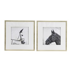 Картины Glasar лошади набор 2пр 56x56x3см ГЛАСАР