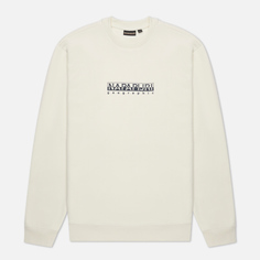 Мужская толстовка Napapijri Box Crew Neck Loose Fit, цвет белый, размер S