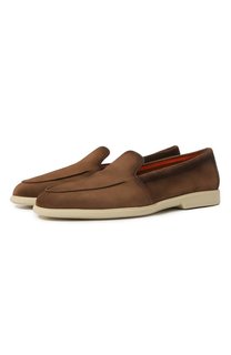 Замшевые лоферы Santoni