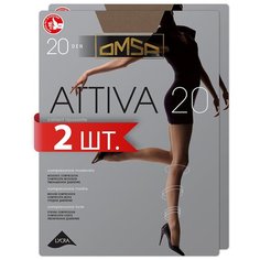 Колготки Omsa Attiva, 20 den, 2 шт., размер 4/L/4-L, бежевый