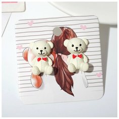 Серьги пусеты Queen Fair, белый