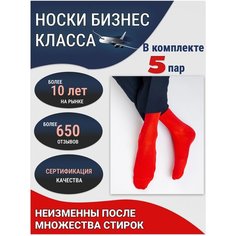 Носки Годовой запас носков, 5 пар, размер 29 (43-45), красный