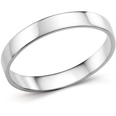 Кольцо обручальное Bassco, серебро, 925 проба, родирование, размер 22.5, серебряный