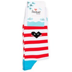 Носки St. Friday Носки St.Friday Socks в классическую полоску и носочком-сердечком, размер 42-46, красный