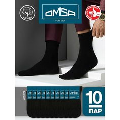 Носки Omsa, 10 пар, 10 уп., размер 42-44, черный