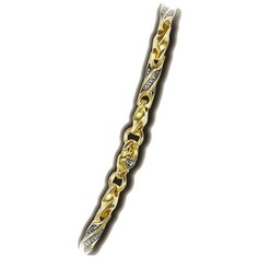 Браслет, серебро, 925 проба, родирование, золочение, чернение, длина 20 см. Золотая Карта