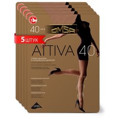 Колготки Omsa Attiva, 40 den, 5 шт., размер 2/S/2 (S), бесцветный